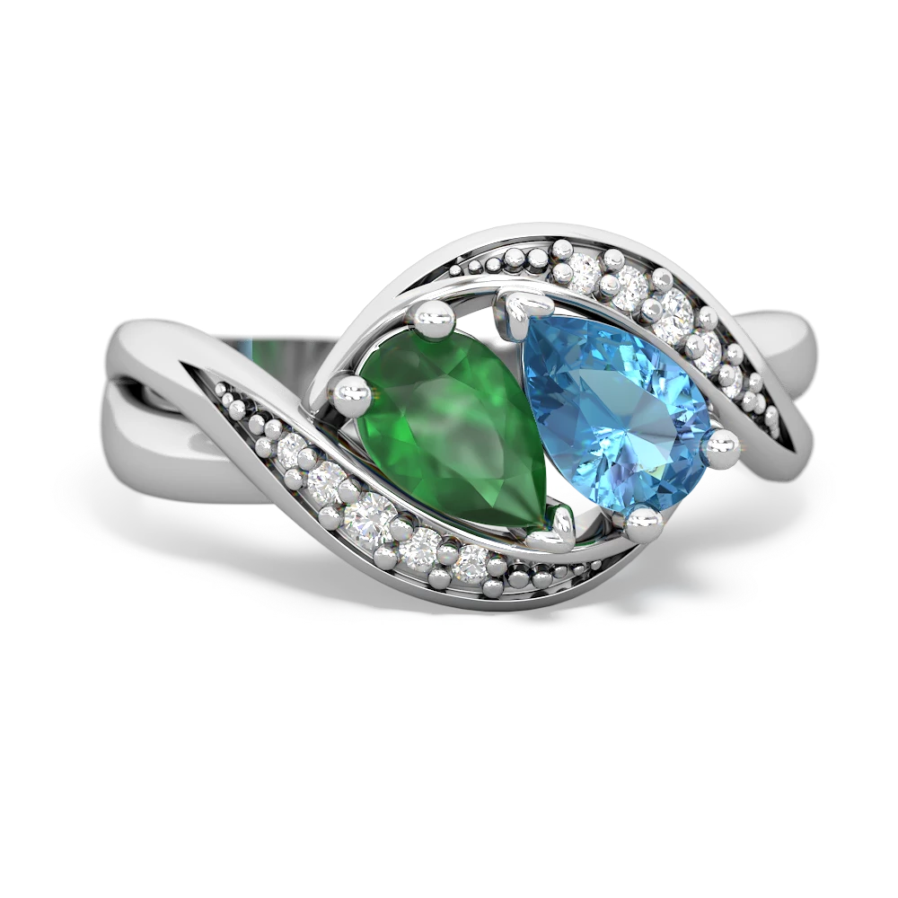 Emerald Summer Winds 14K White Gold ring R5342