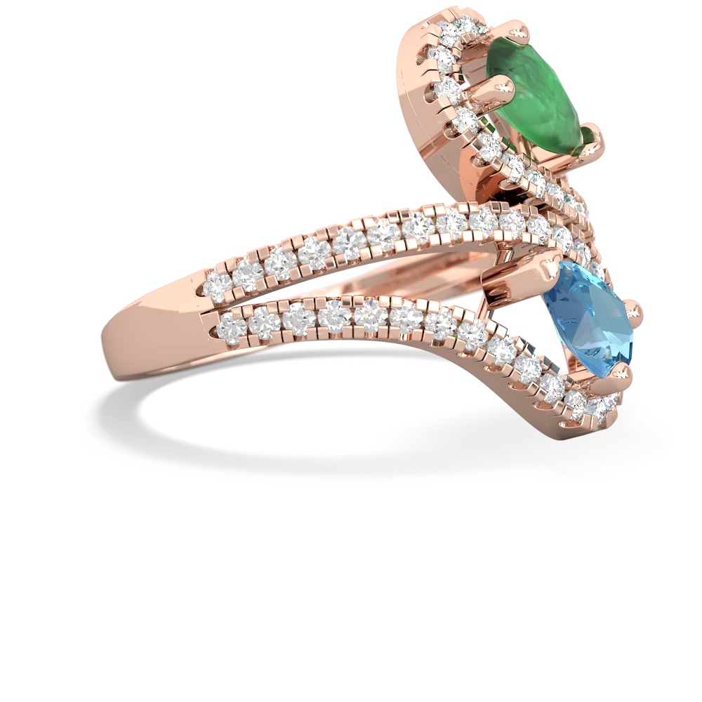 Emerald Diamond Dazzler 14K Rose Gold ring R3000