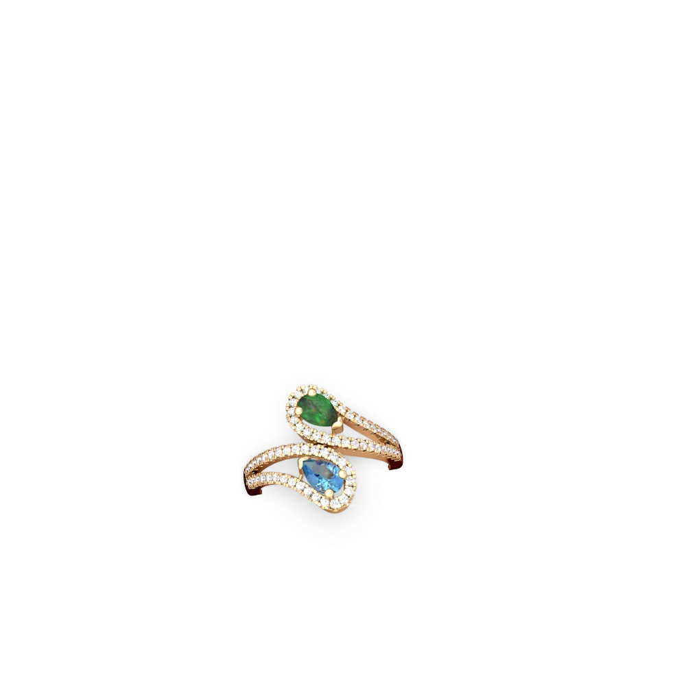 Emerald Diamond Dazzler 14K Yellow Gold ring R3000