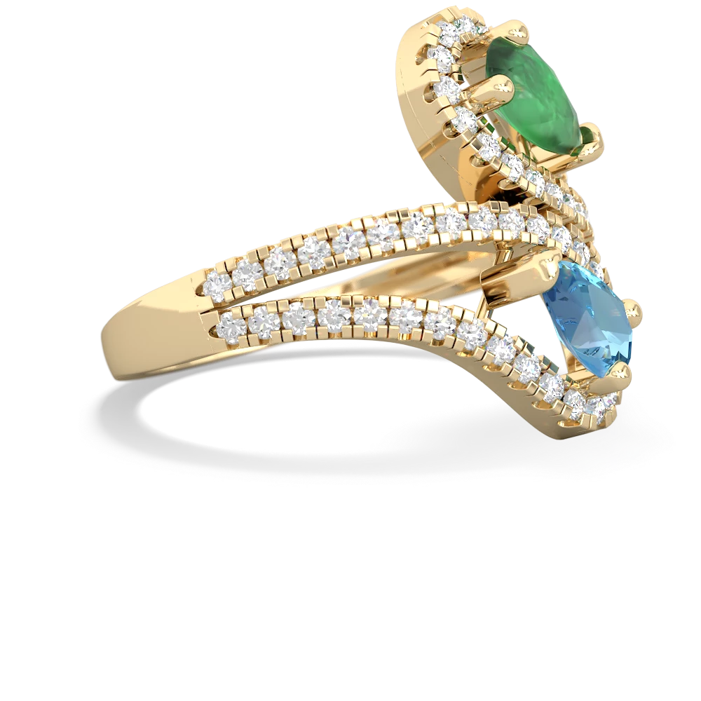 Emerald Diamond Dazzler 14K Yellow Gold ring R3000