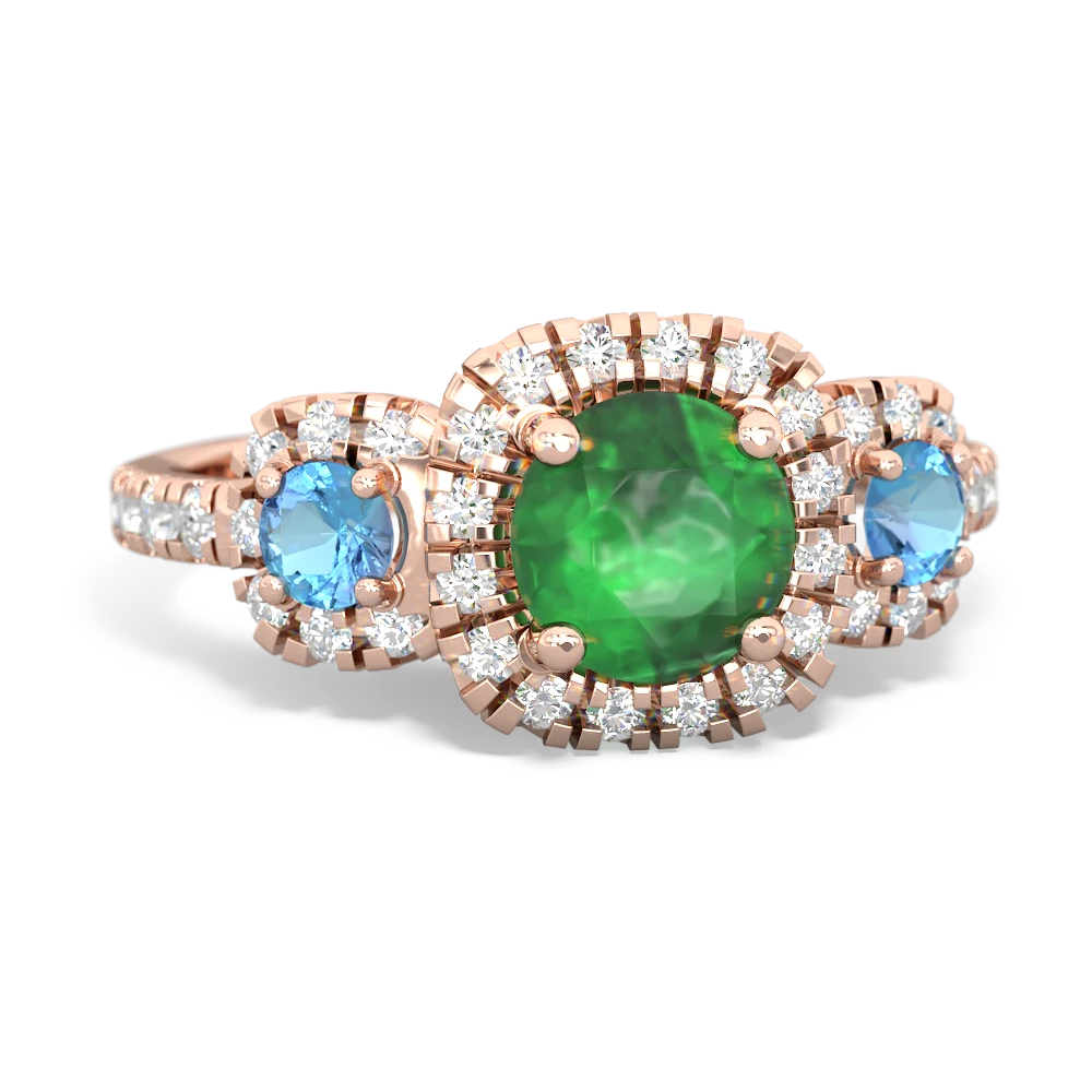 Emerald Regal Halo 14K Rose Gold ring R5350