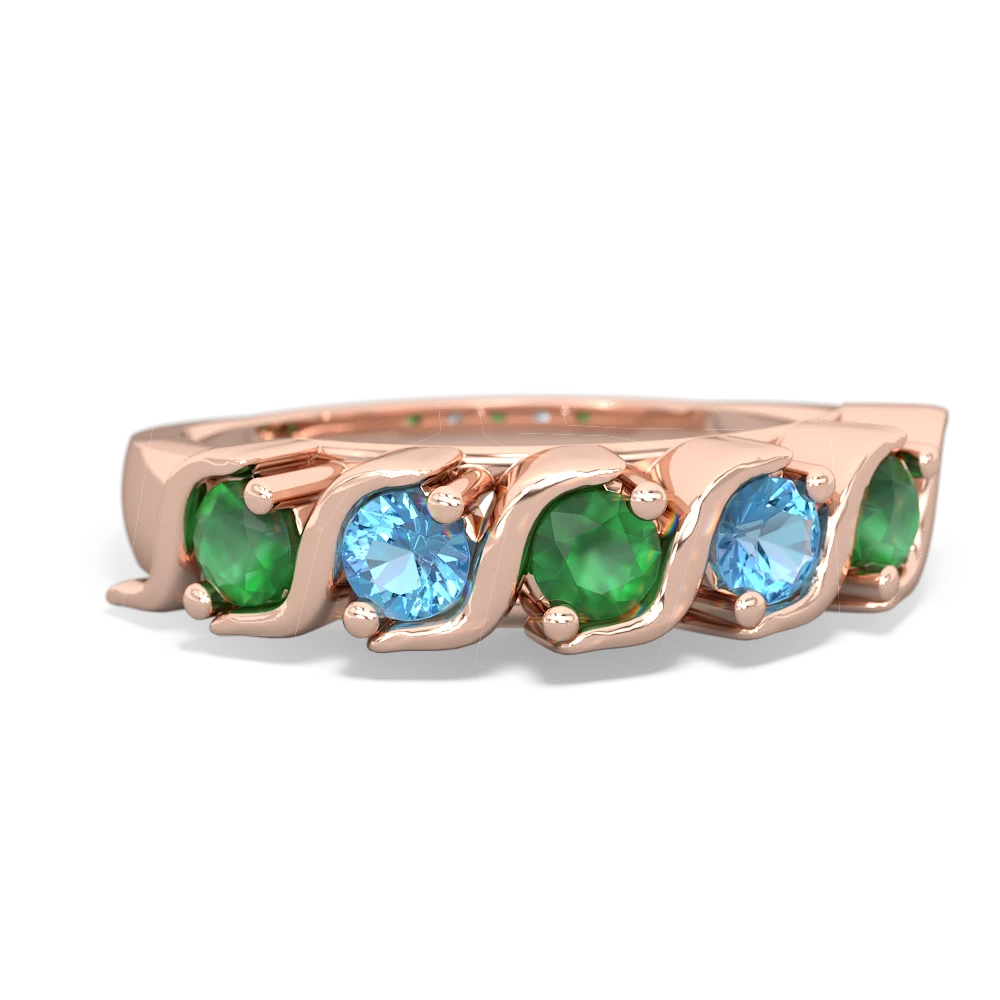 Emerald Anniversary Band 14K Rose Gold ring R2089