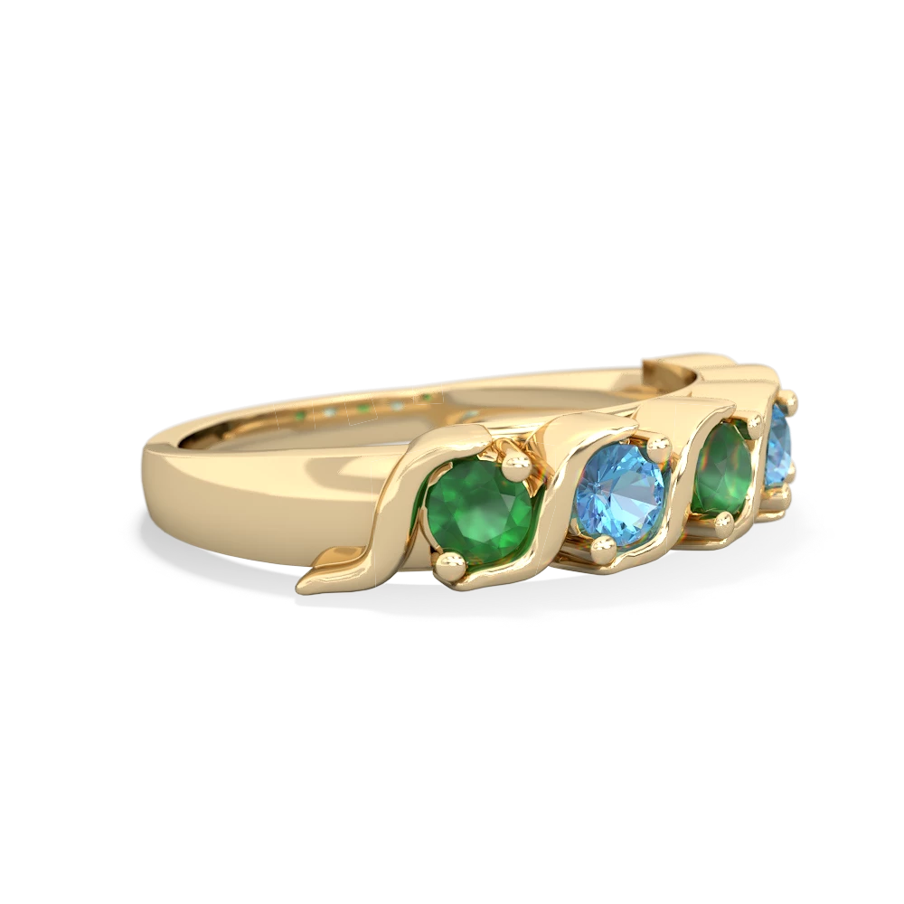 Emerald Anniversary Band 14K Yellow Gold ring R2089