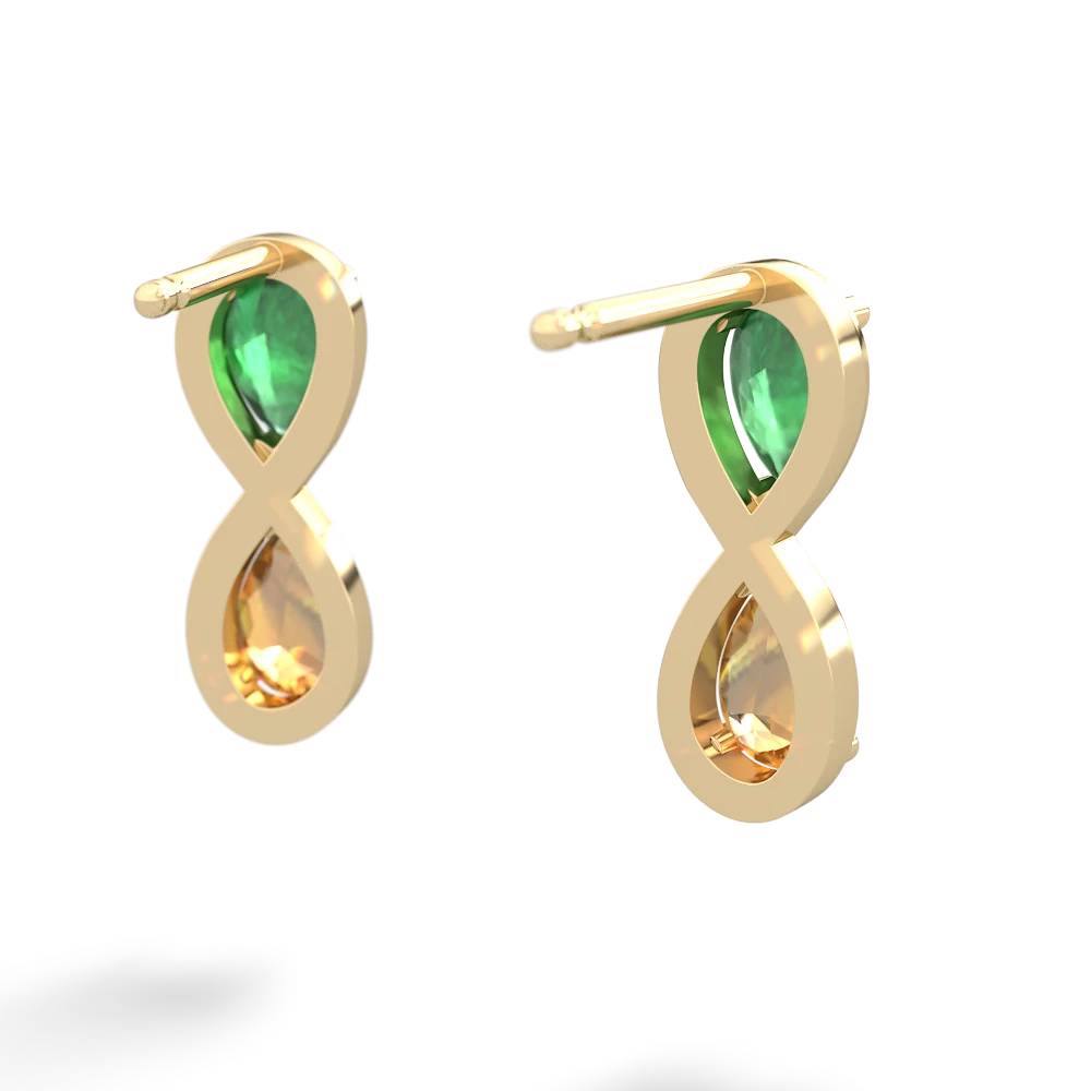 Emerald Infinity 14K Yellow Gold earrings E5050