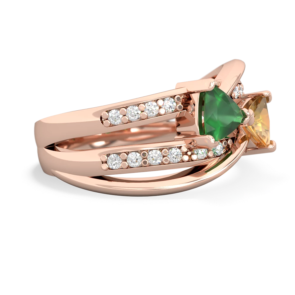 Emerald Bowtie 14K Rose Gold ring R2360