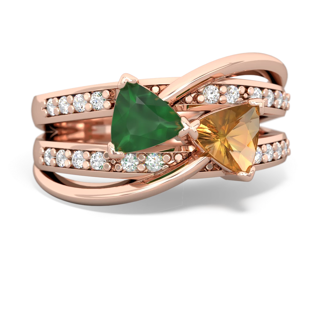 Emerald Bowtie 14K Rose Gold ring R2360