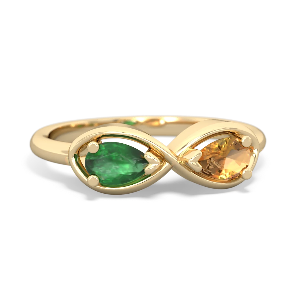 Emerald Infinity 14K Yellow Gold ring R5050