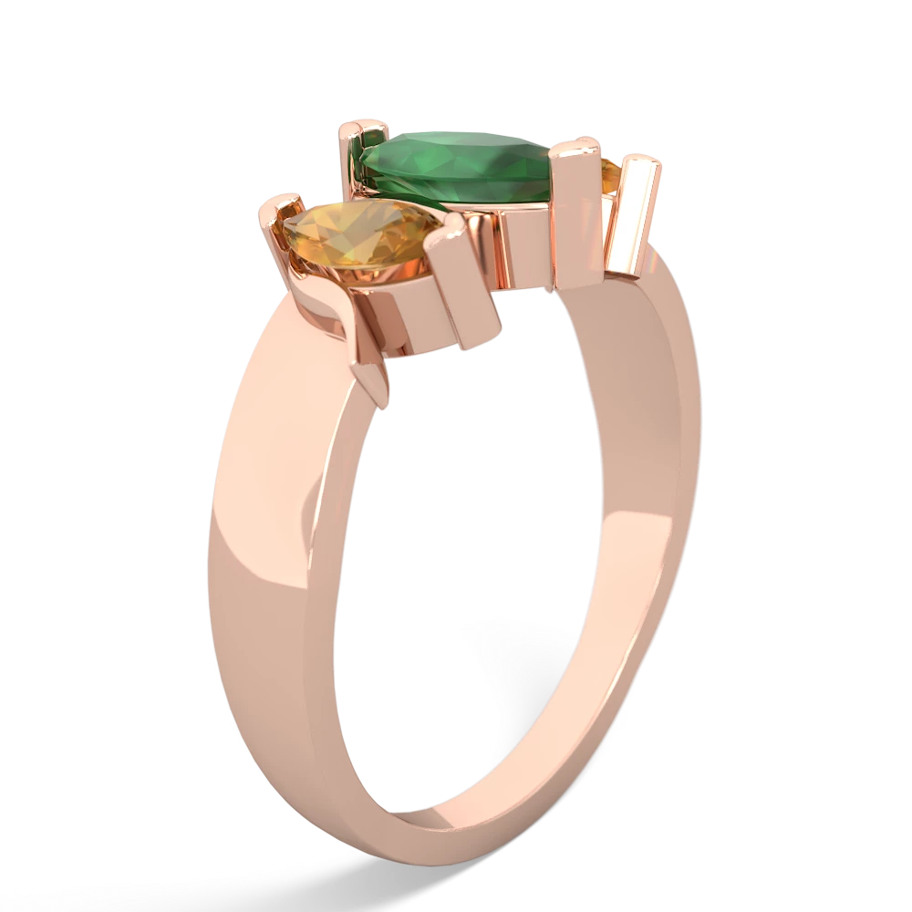 Emerald Three Peeks 14K Rose Gold ring R2433
