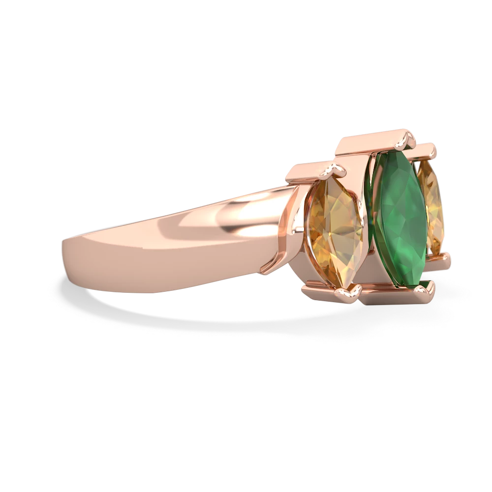 Emerald Three Peeks 14K Rose Gold ring R2433