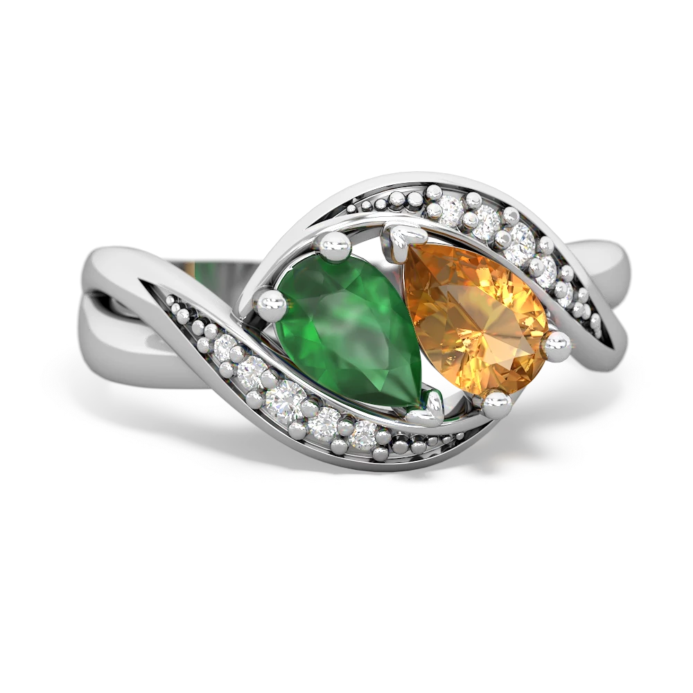 Emerald Summer Winds 14K White Gold ring R5342