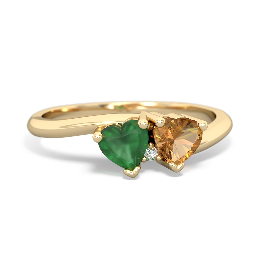 Emerald Sweethearts 14K Yellow Gold ring R5260