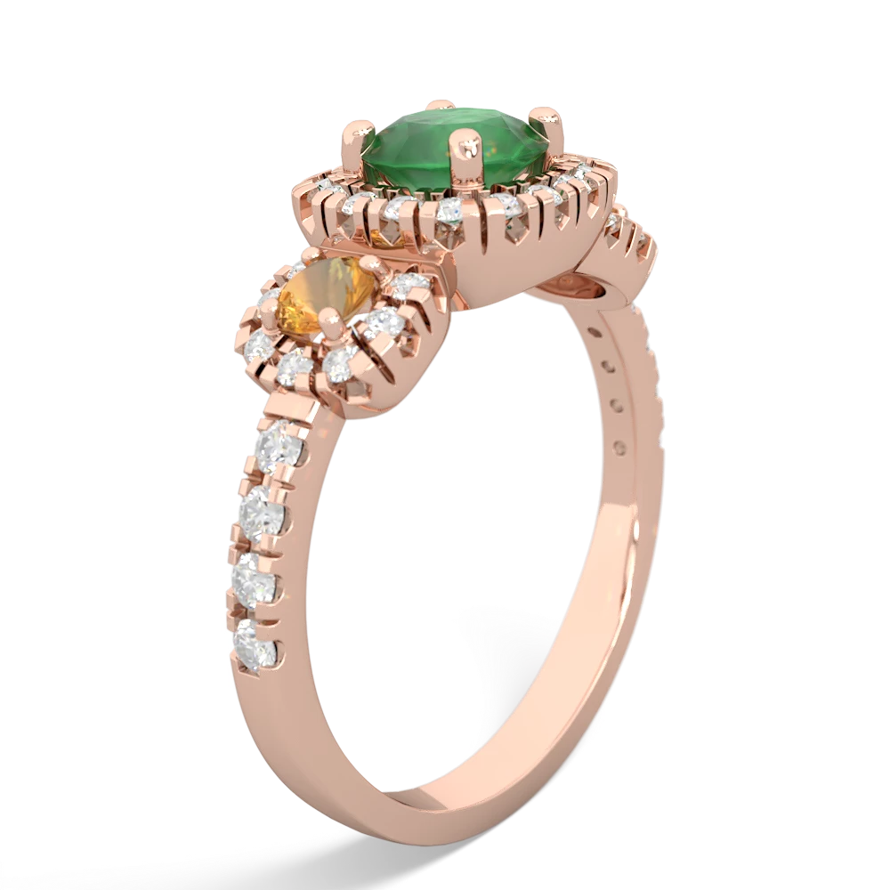 Emerald Regal Halo 14K Rose Gold ring R5350