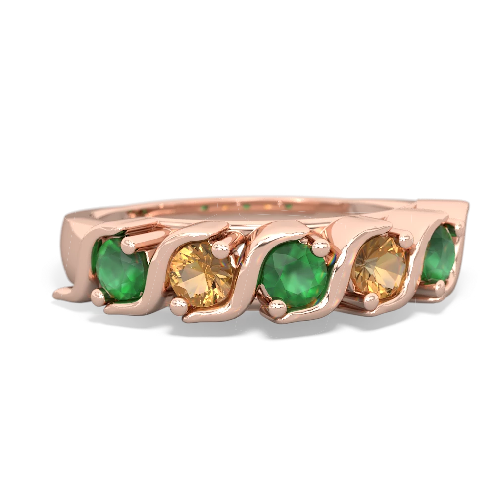 Emerald Anniversary Band 14K Rose Gold ring R2089