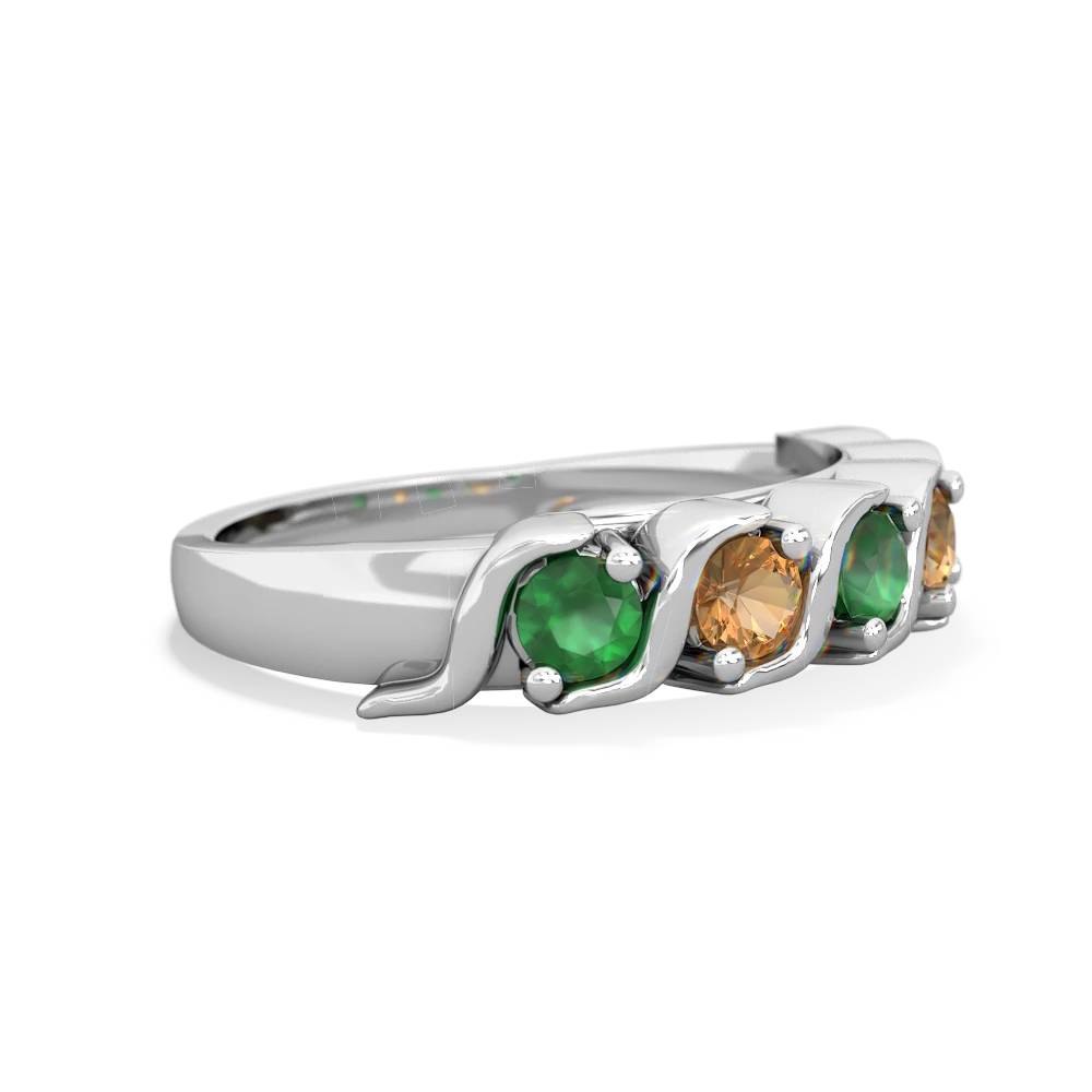 Emerald Anniversary Band 14K White Gold ring R2089