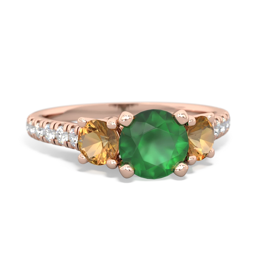 Emerald Pave Trellis 14K Rose Gold ring R5500