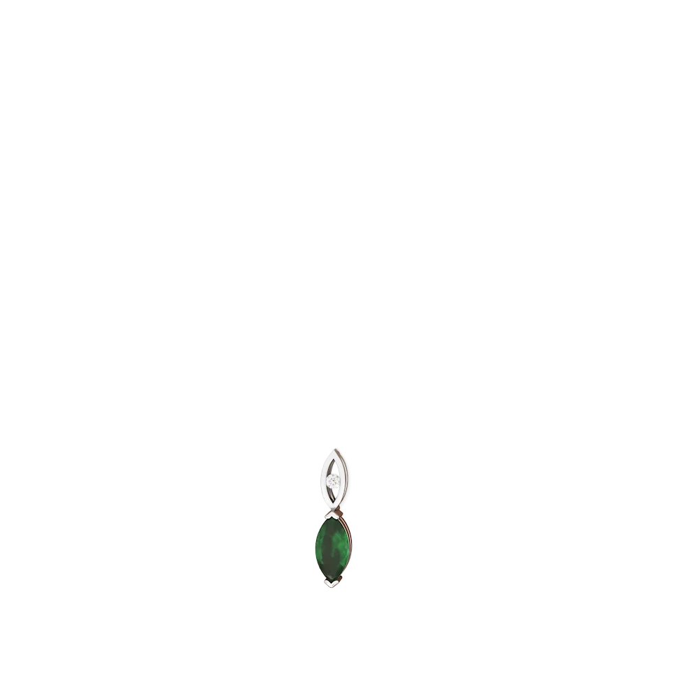 Emerald Marquise Drop 14K White Gold earrings E5333