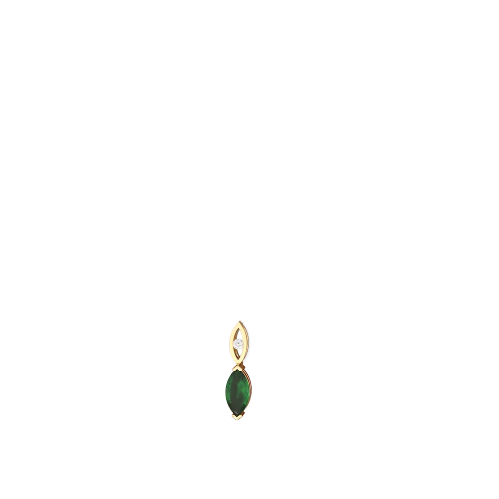 Emerald Marquise Drop 14K Yellow Gold earrings E5333