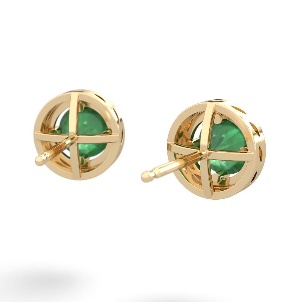 Emerald Halo 14K Yellow Gold earrings E5320