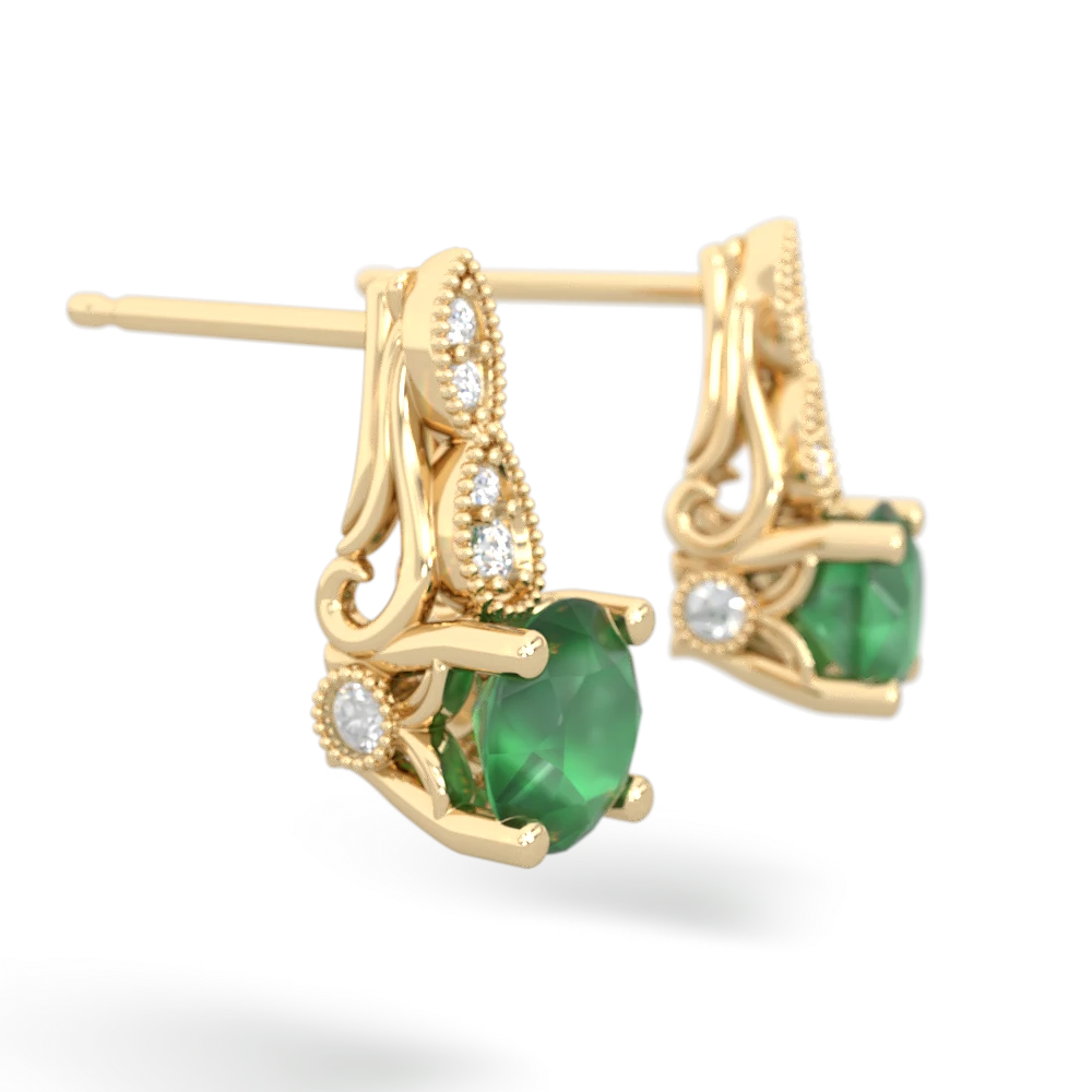 Emerald Antique Elegance 14K Yellow Gold earrings E3100