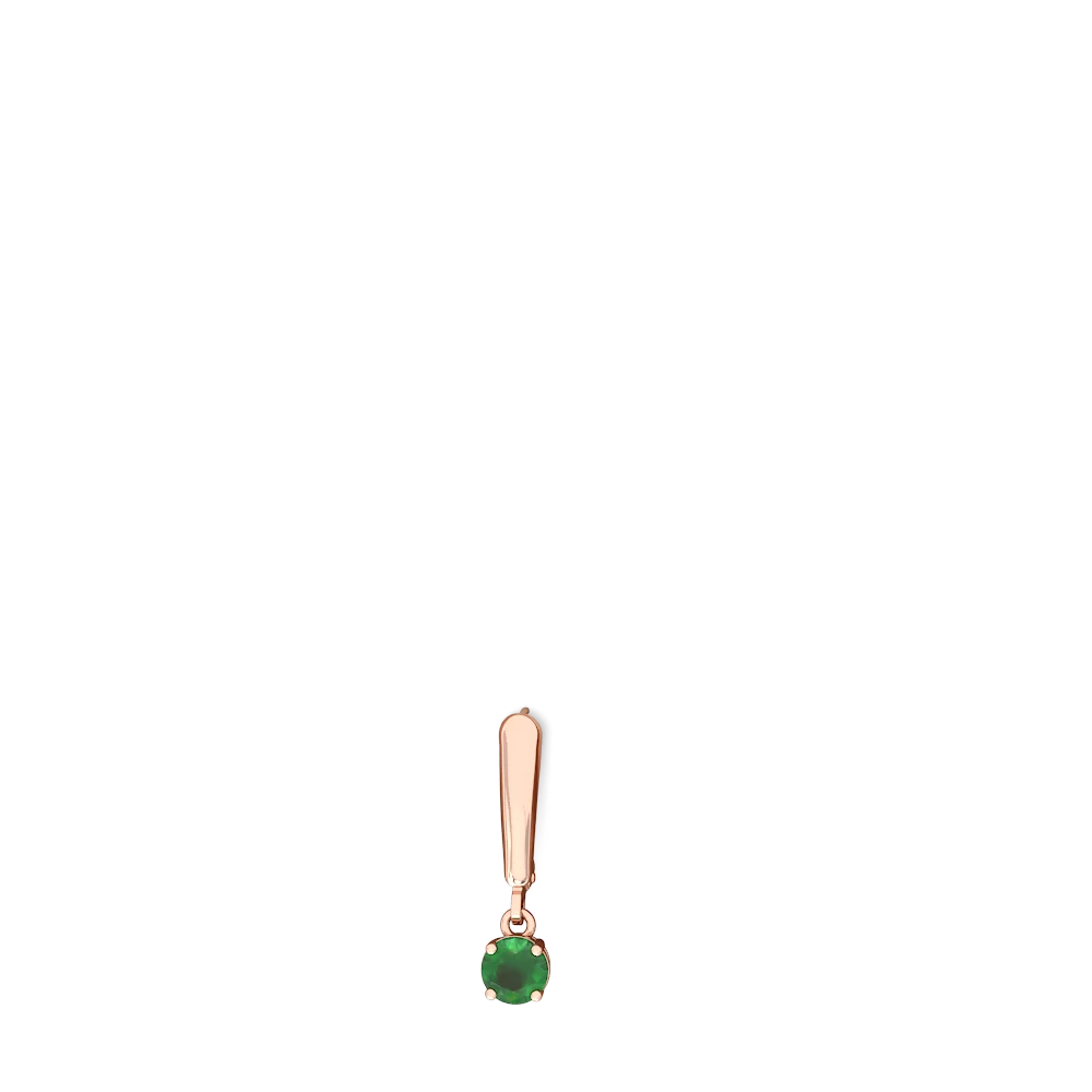 Emerald 5Mm Round Lever Back 14K Rose Gold earrings E2785