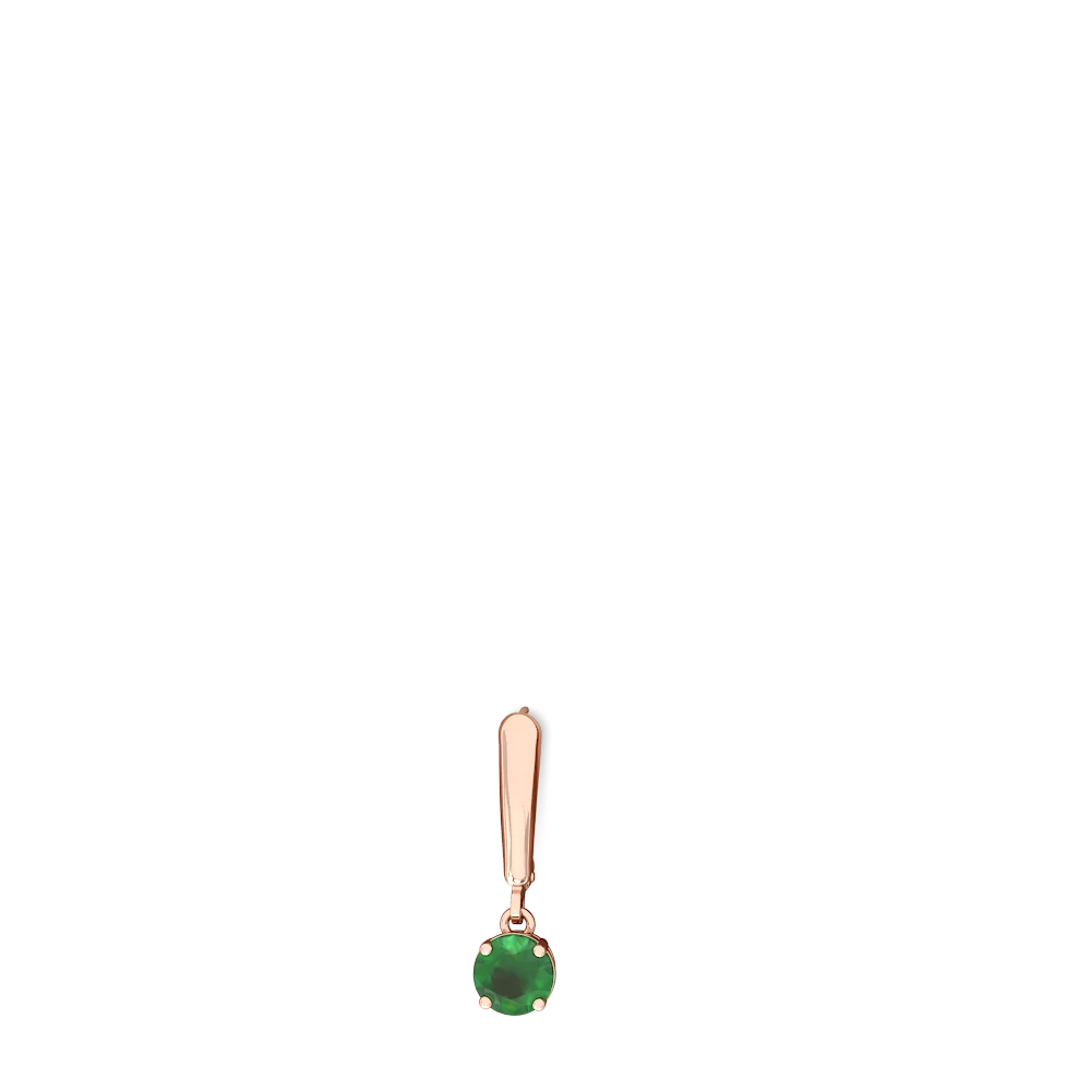 Emerald 6Mm  Round Lever Back 14K Rose Gold earrings E2786