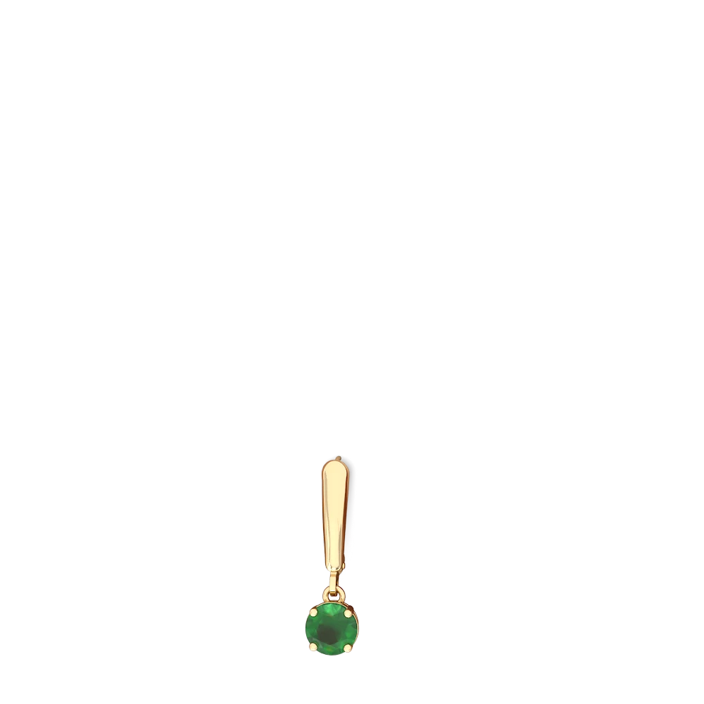 Emerald 6Mm  Round Lever Back 14K Yellow Gold earrings E2786