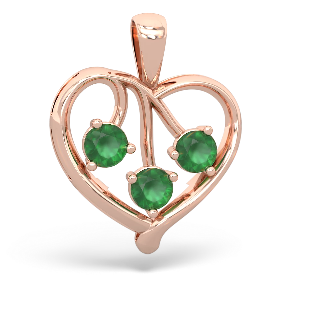 Pink Tourmaline Glowing Heart 14K Rose Gold pendant P2233