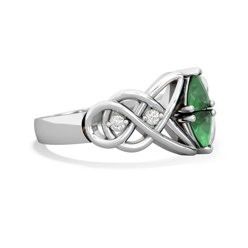 Emerald Keepsake Celtic Knot 14K White Gold ring R5300