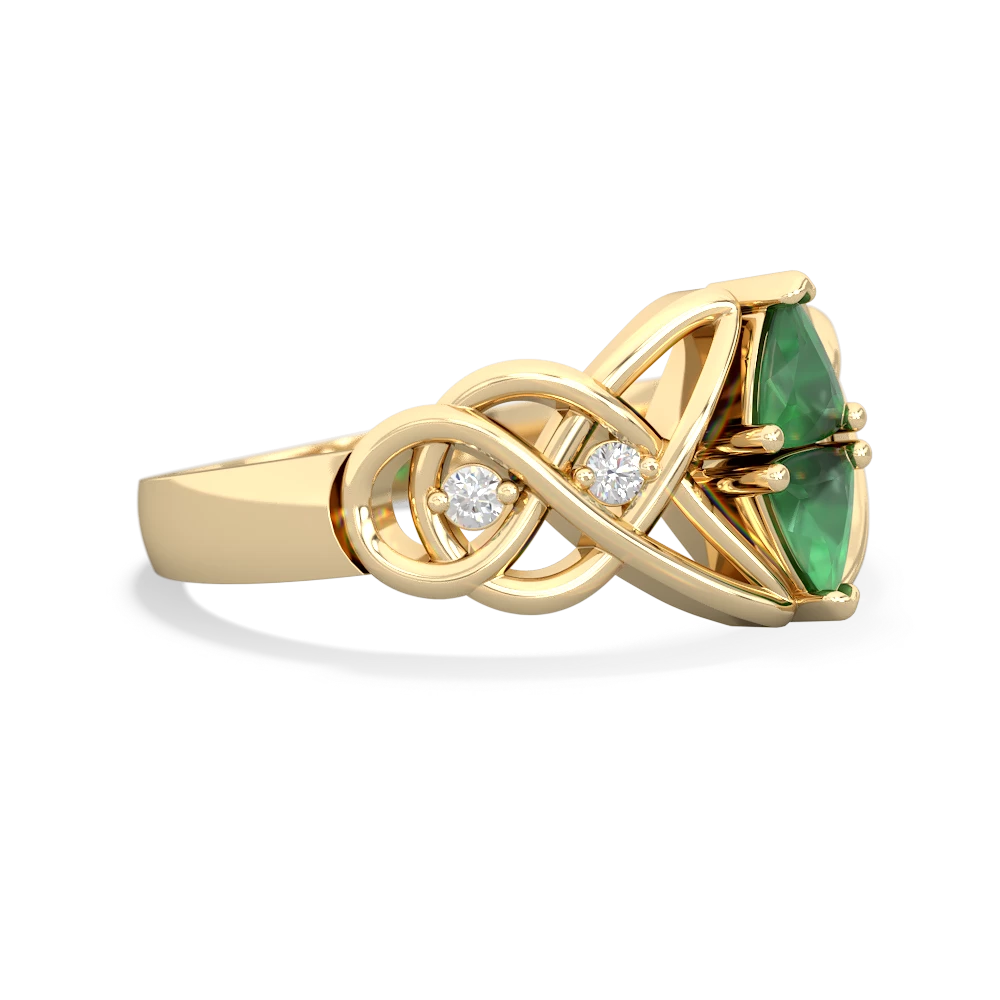 Emerald Keepsake Celtic Knot 14K Yellow Gold ring R5300