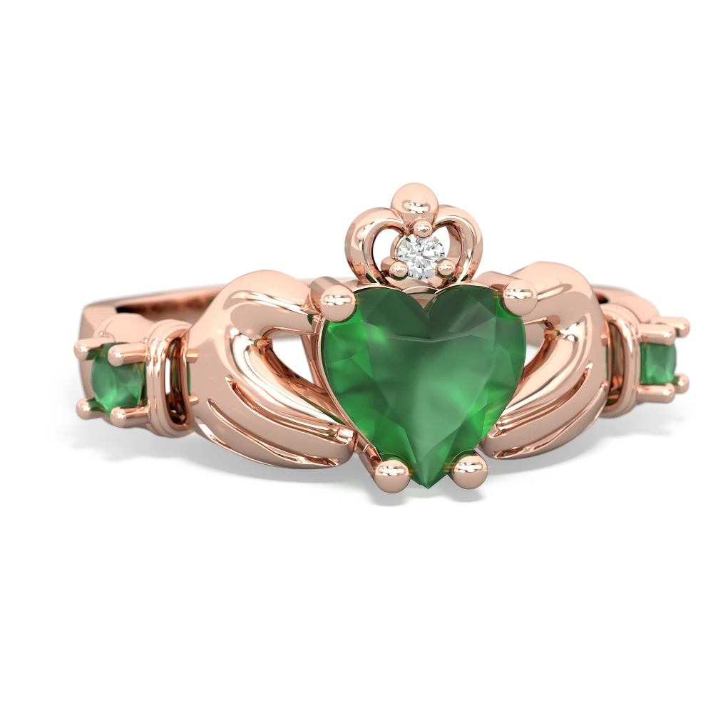 Lab Pink Sapphire Claddagh Keepsake 14K Rose Gold ring R5245