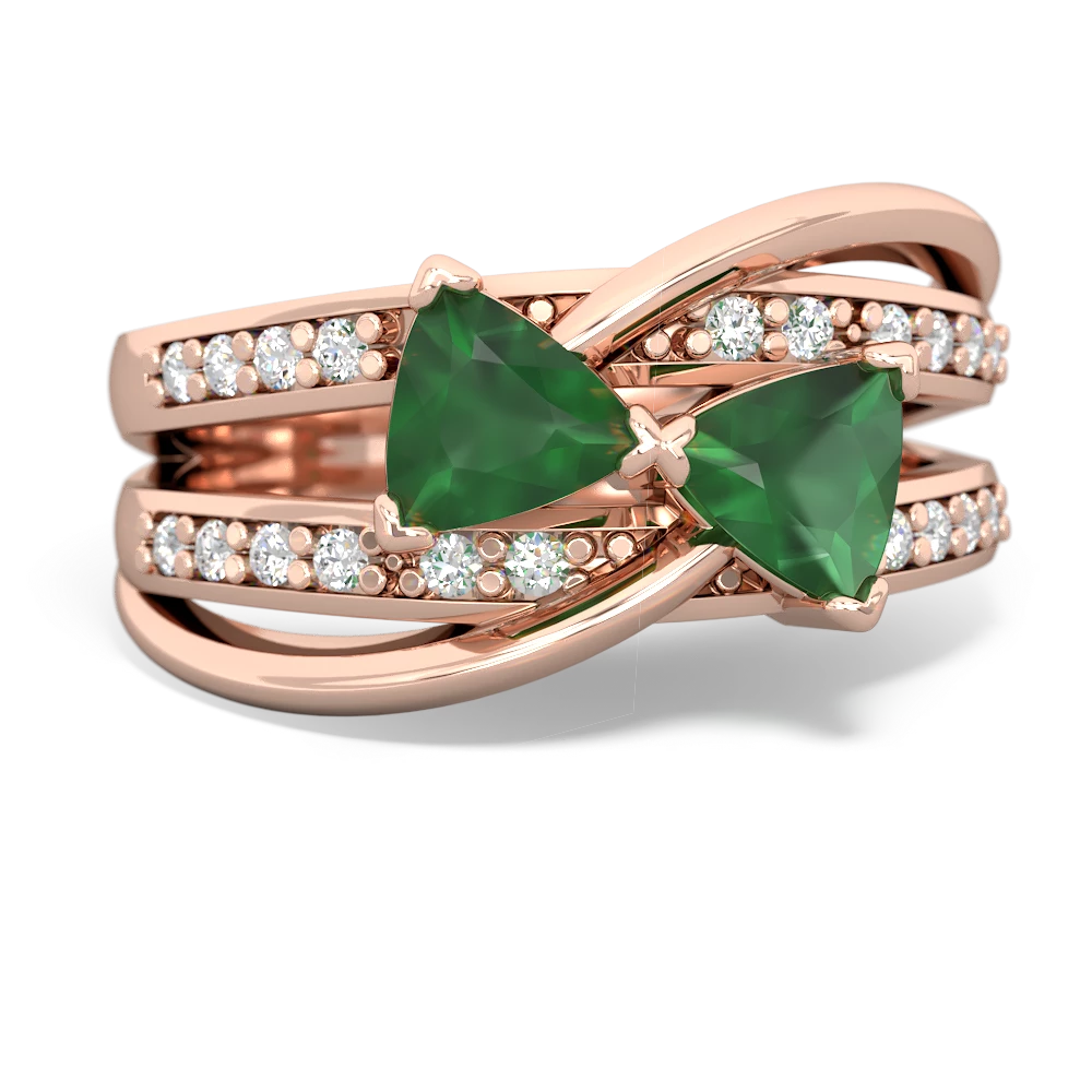 Emerald Bowtie 14K Rose Gold ring R2360