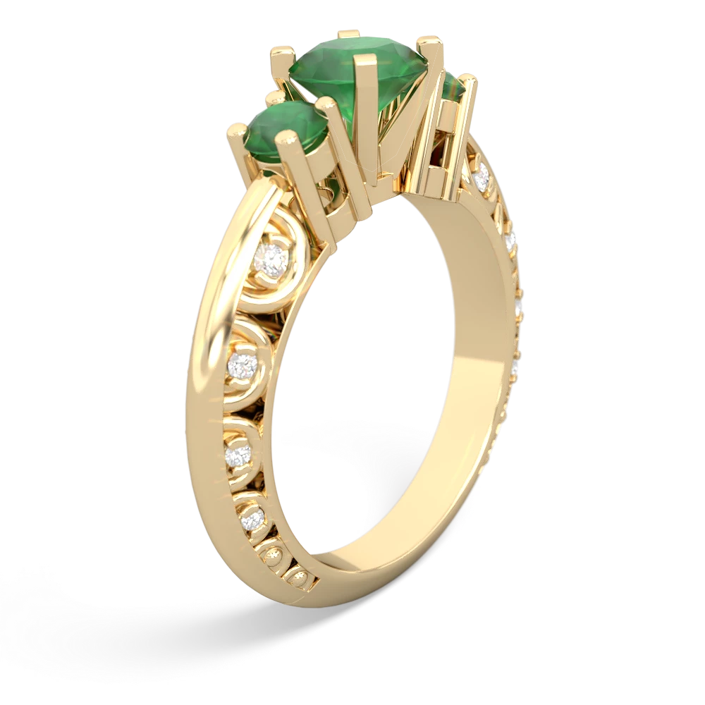 Emerald Art Deco 14K Yellow Gold ring C2003