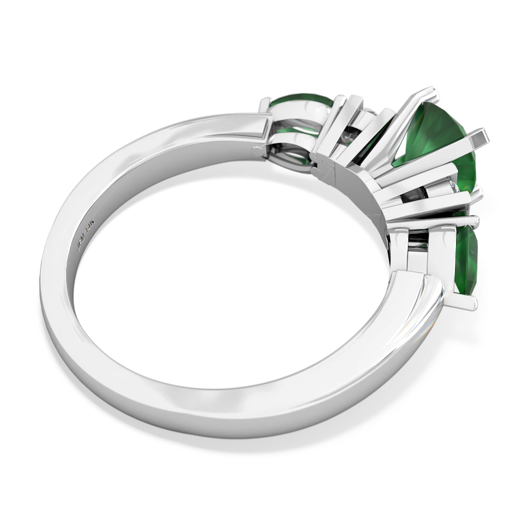 Emerald Engagement 14K White Gold ring R2005