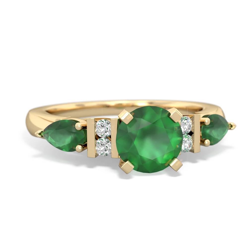 Jade 6Mm Round Eternal Embrace Engagement 14K Yellow Gold ring R2005