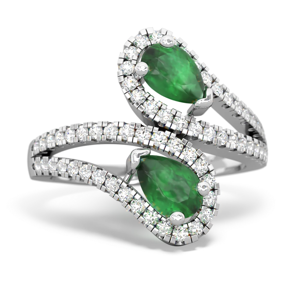 Emerald Diamond Dazzler 14K White Gold ring R3000