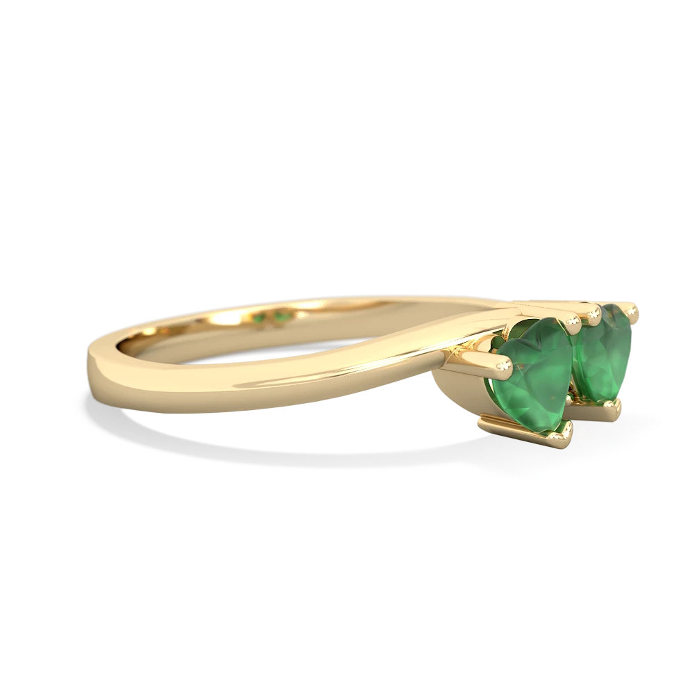 Emerald Sweethearts 14K Yellow Gold ring R5260