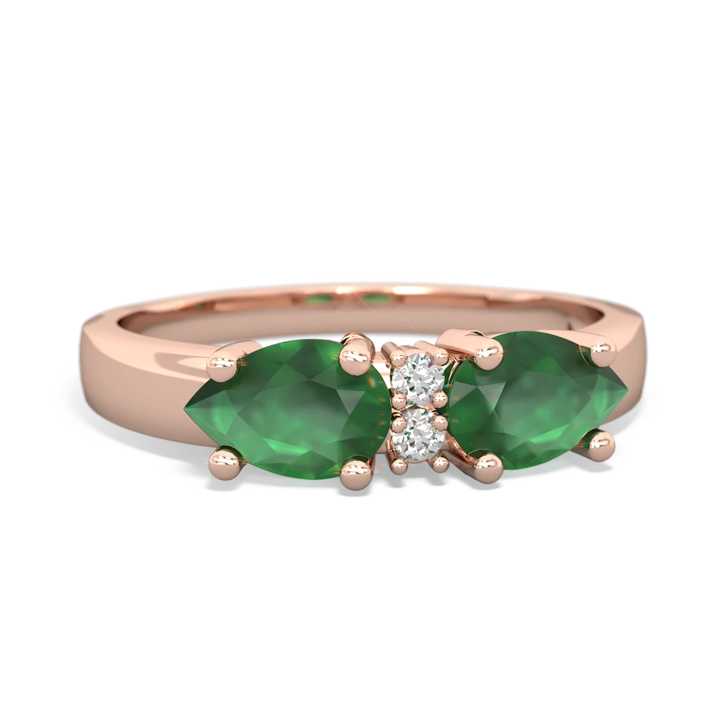 Emerald Pear Bowtie 14K Rose Gold ring R0865