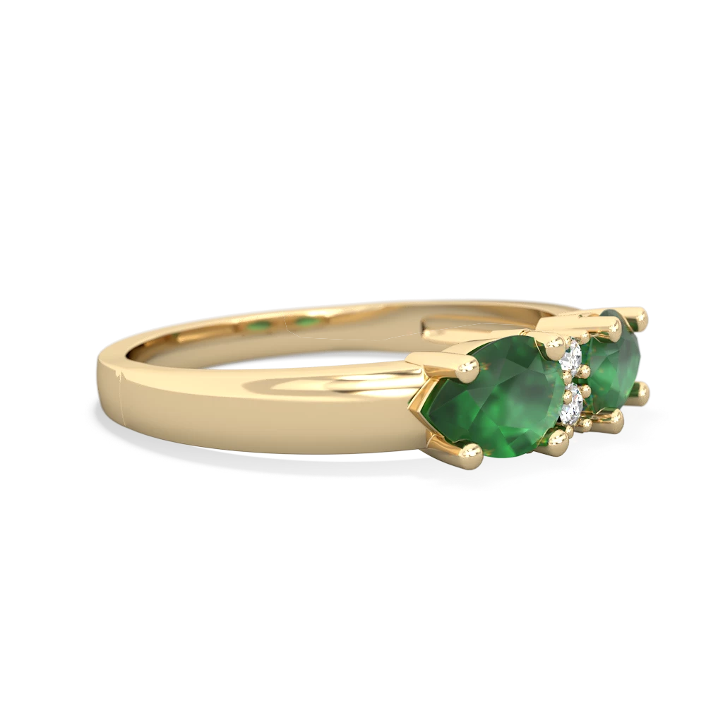 Emerald Pear Bowtie 14K Yellow Gold ring R0865