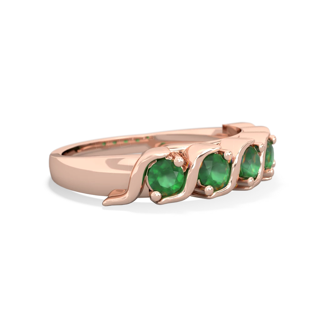 Emerald Anniversary Band 14K Rose Gold ring R2089