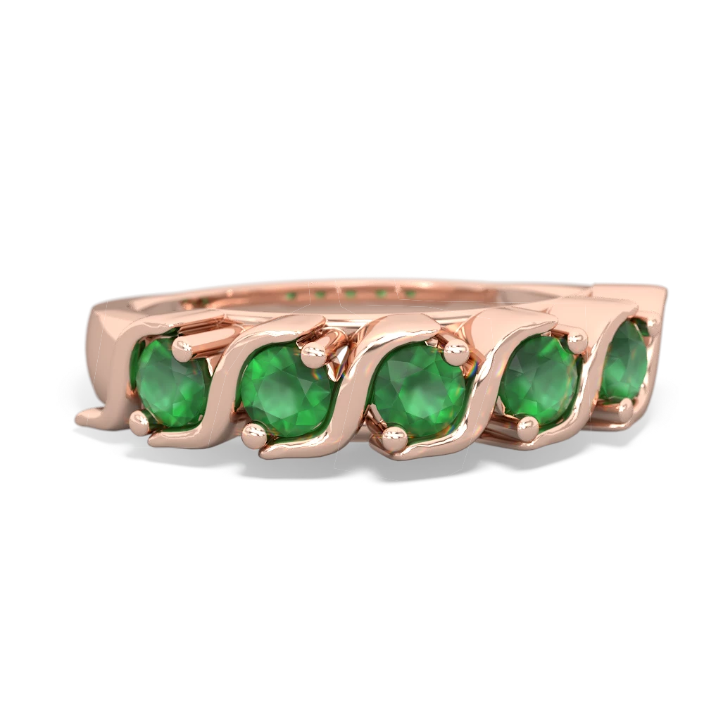 Emerald Anniversary Band 14K Rose Gold ring R2089