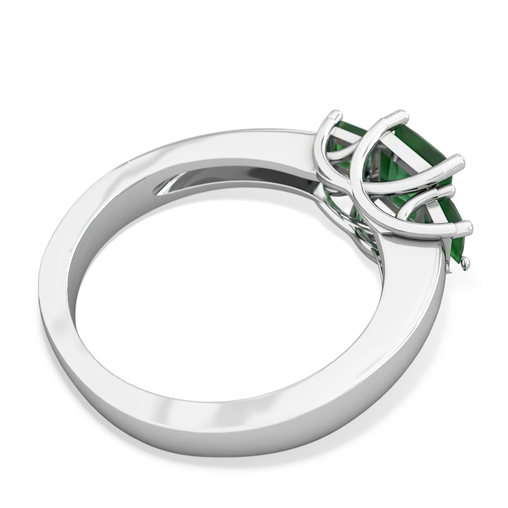 Peridot Three Stone Trellis 14K White Gold ring R4015