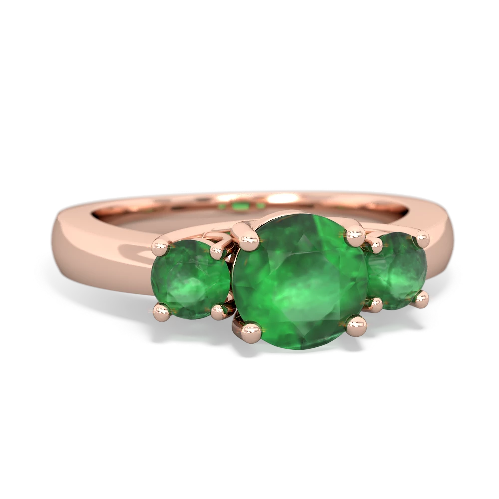 Tanzanite Three Stone Round Trellis 14K Rose Gold ring R4018