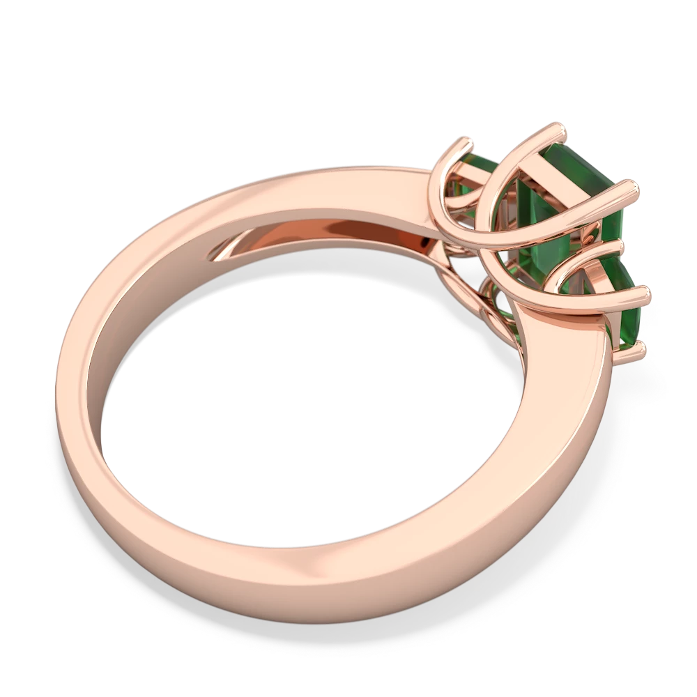 Sapphire Three Stone Emerald-Cut Trellis 14K Rose Gold ring R4021