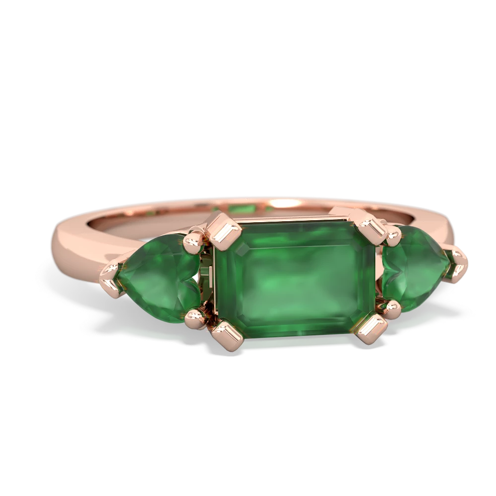 Peridot Three Stone 14K Rose Gold ring R5235