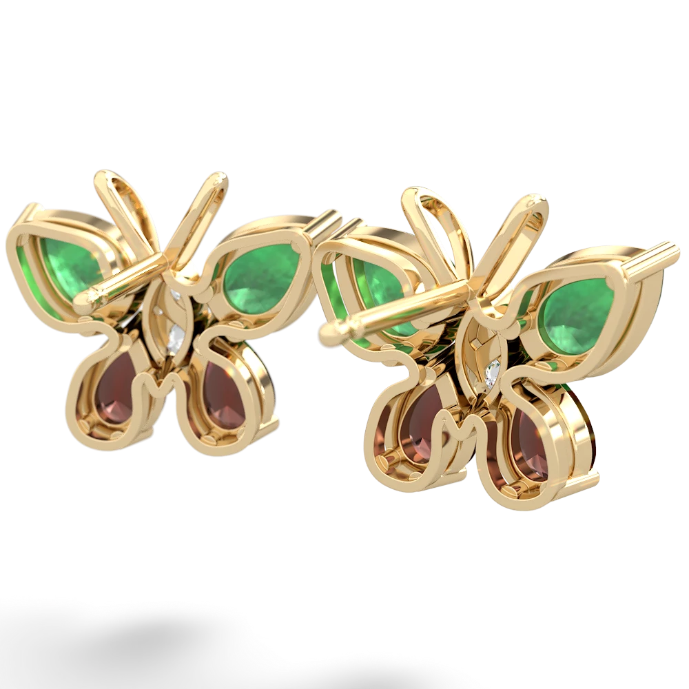 Emerald Butterfly 14K Yellow Gold earrings E2215