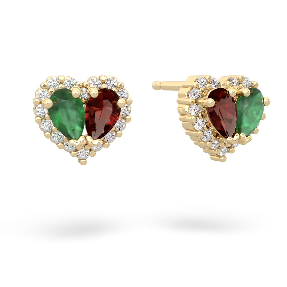 Emerald Halo 14K Yellow Gold earrings E7008