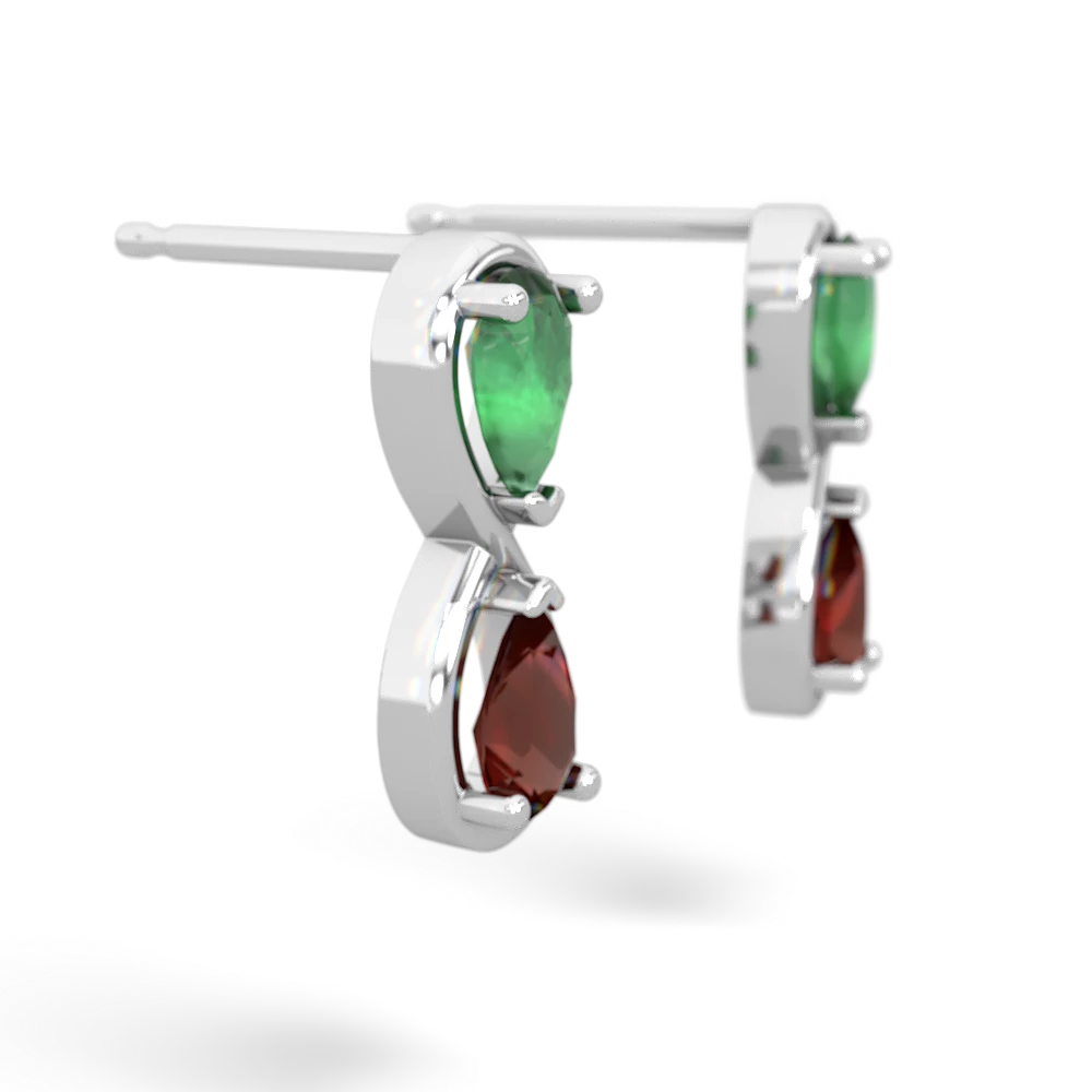 Emerald Infinity 14K White Gold earrings E5050