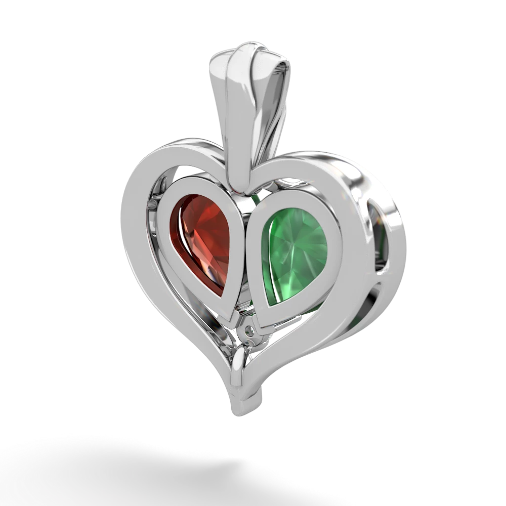 Emerald Two Become One 14K White Gold pendant P5330