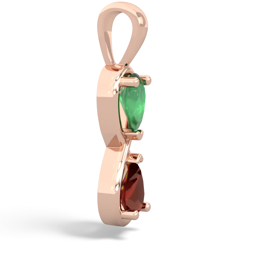 Emerald Infinity 14K Rose Gold pendant P5050