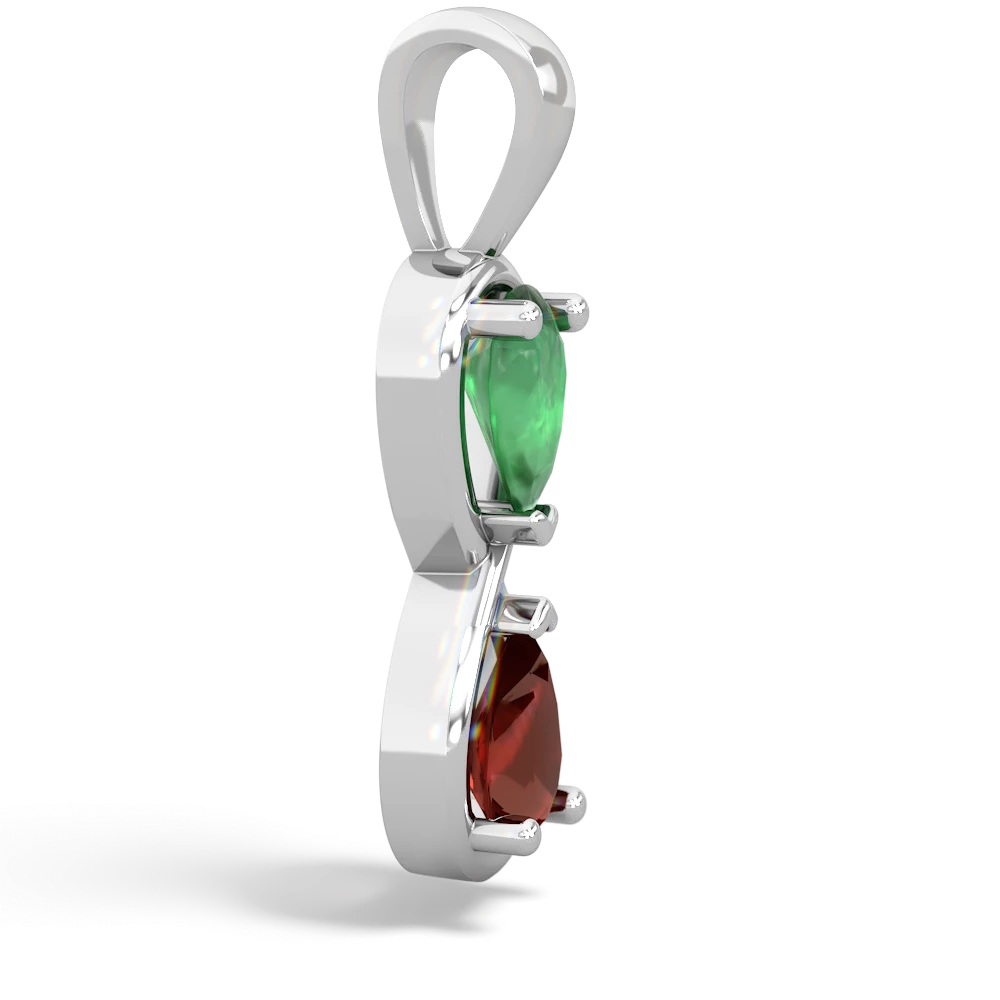 Emerald Infinity 14K White Gold pendant P5050